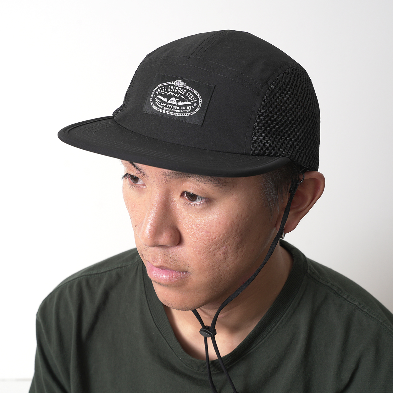 POLER  2WAY DRAW CORD SURF CAP / BLACK / GRAY / OLIVE