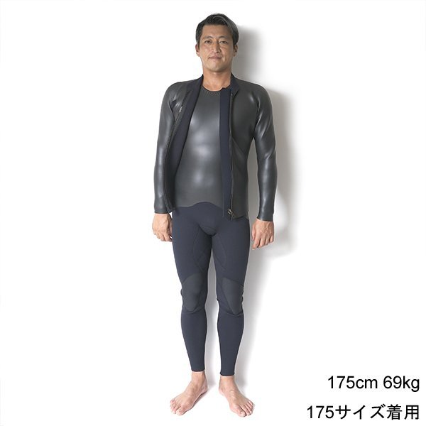 【OUTLET品・現金払いのみ】CRAFTSMAN WETSUITS 2MM 長袖タッパー フロントジップ ロングスリーブジャケット フラットスキン ラバー クラシック 日本製