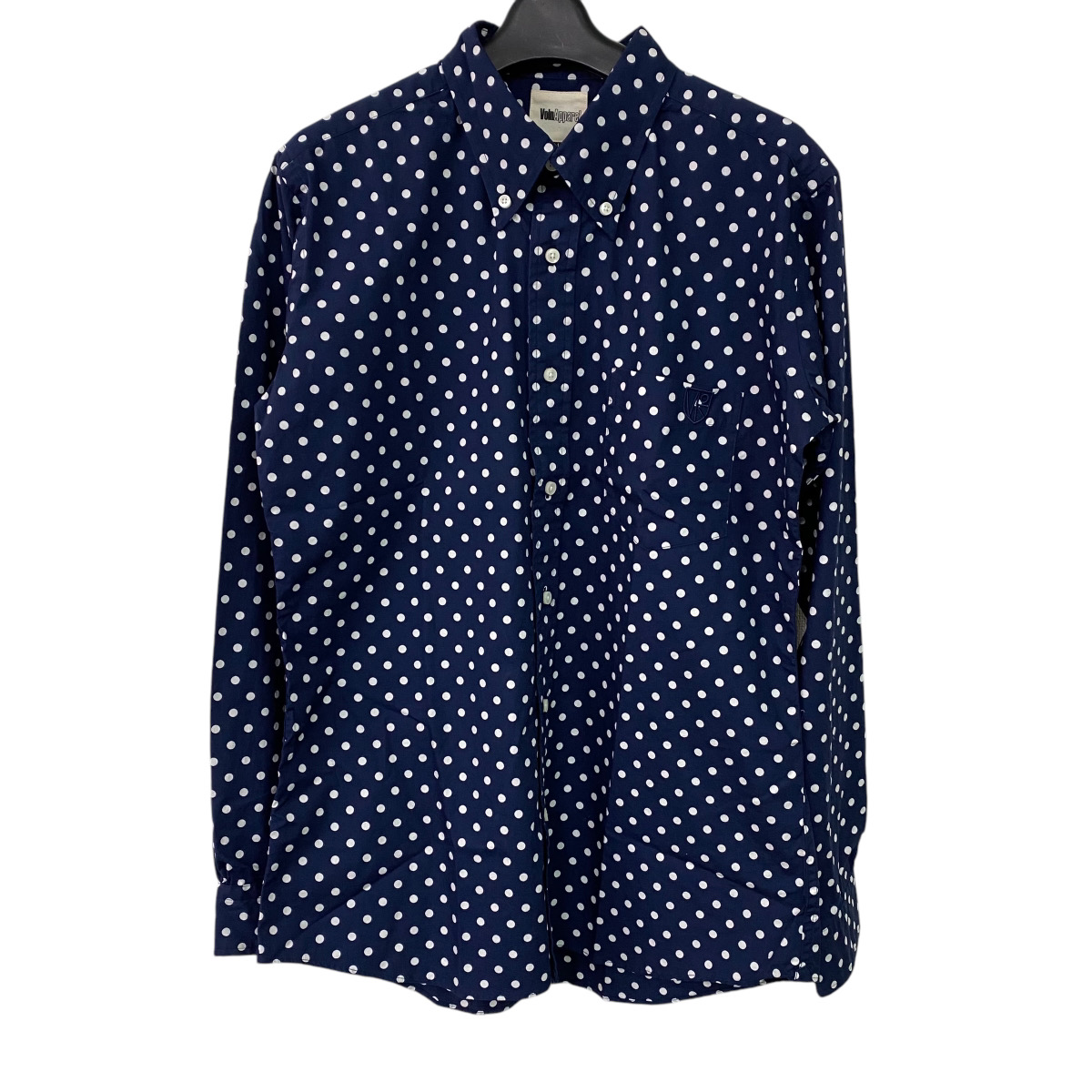 【60％OFF】VOLN / Button-Down Shirts /  NAVY DOT ボルン ボタンダウンシャツ ネイビードット 長袖 サーフィン